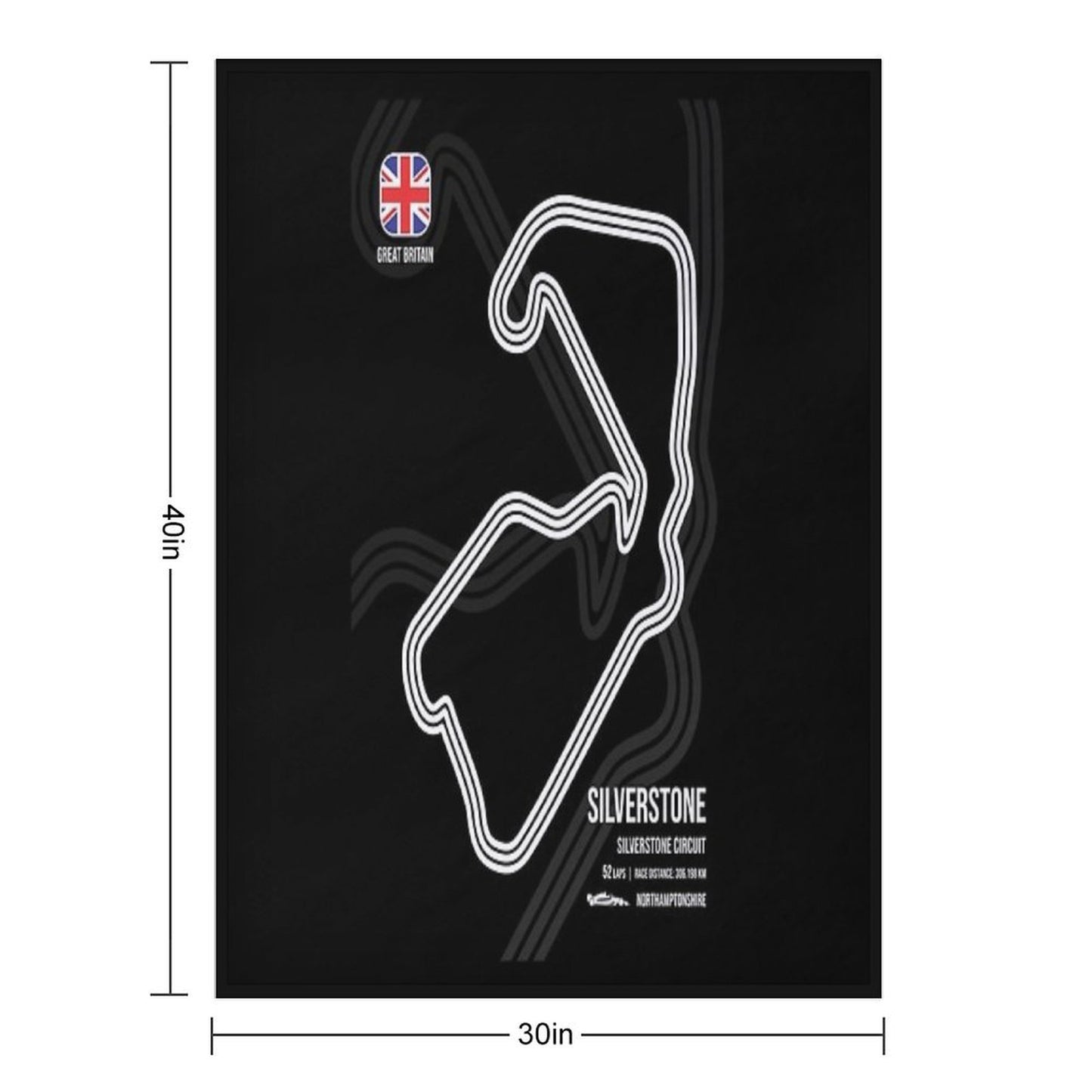 British Race Track (B&W) Throw Blanket