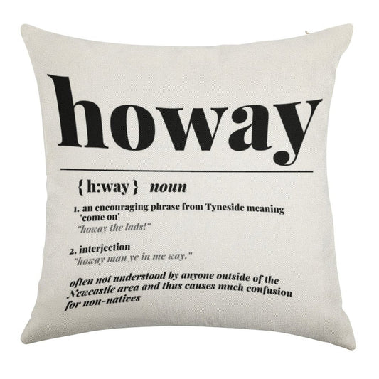 Howay Newcastle City Definition Print Linen Throw Pillow Cover