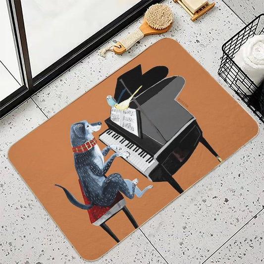 Piano Lesson with Angel Bath Mat