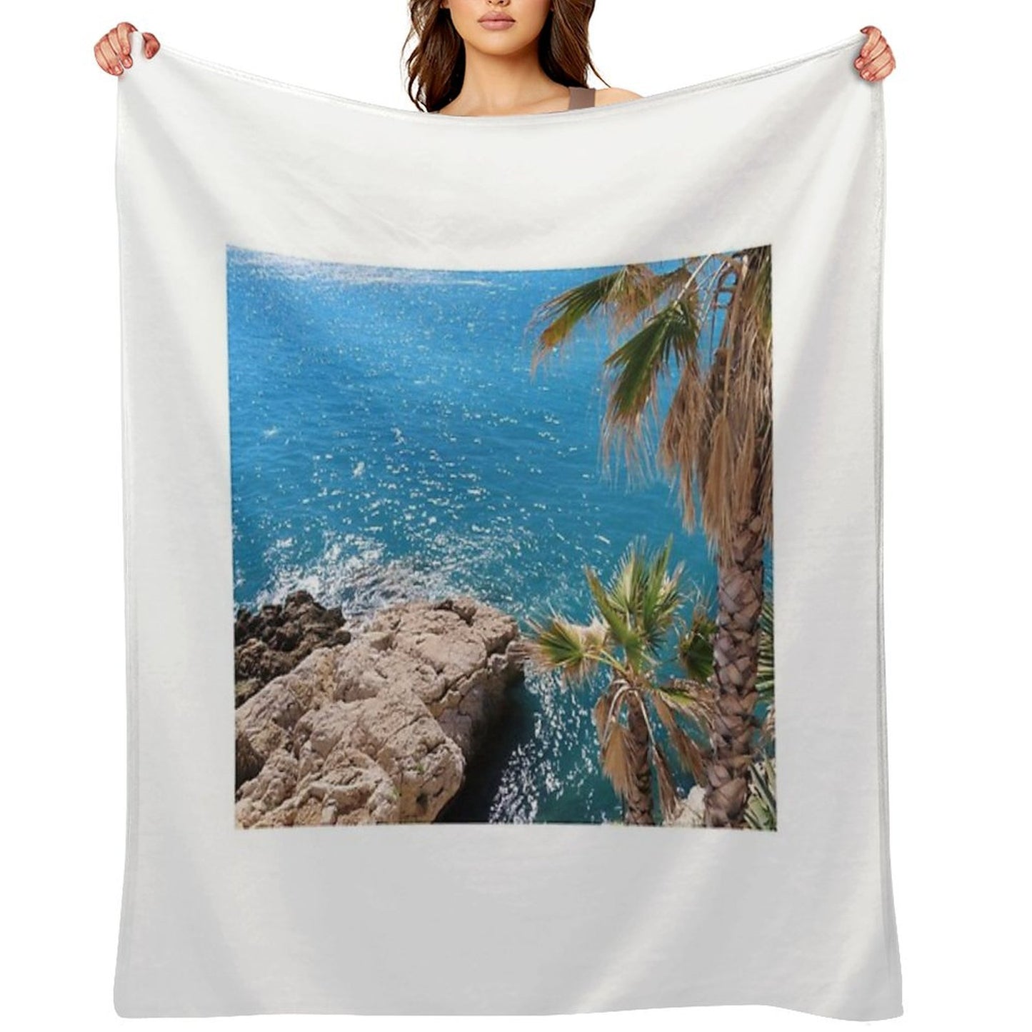 French Riviera Palms Throw Blanket