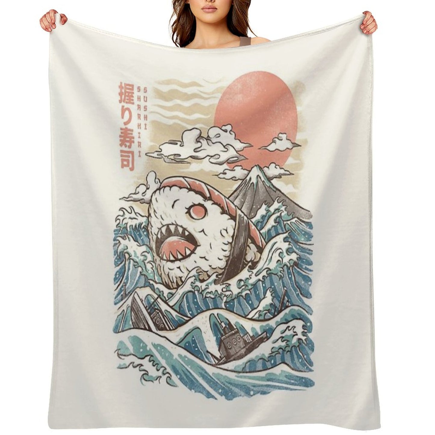 Sharkiri Sushi Throw Blanket