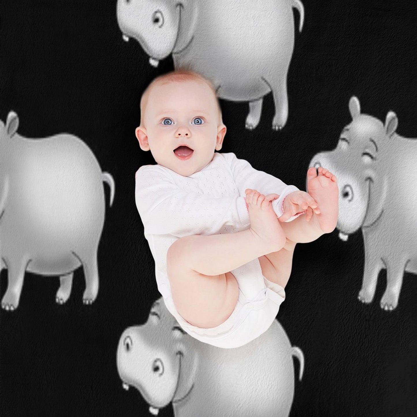 Hippo Cute Hippopotamus Throw Blanket