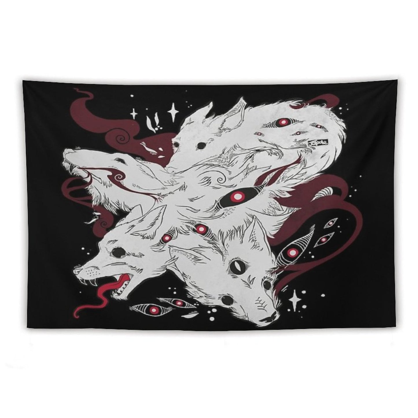 Wild Wolves With Many Eyes Tapestry