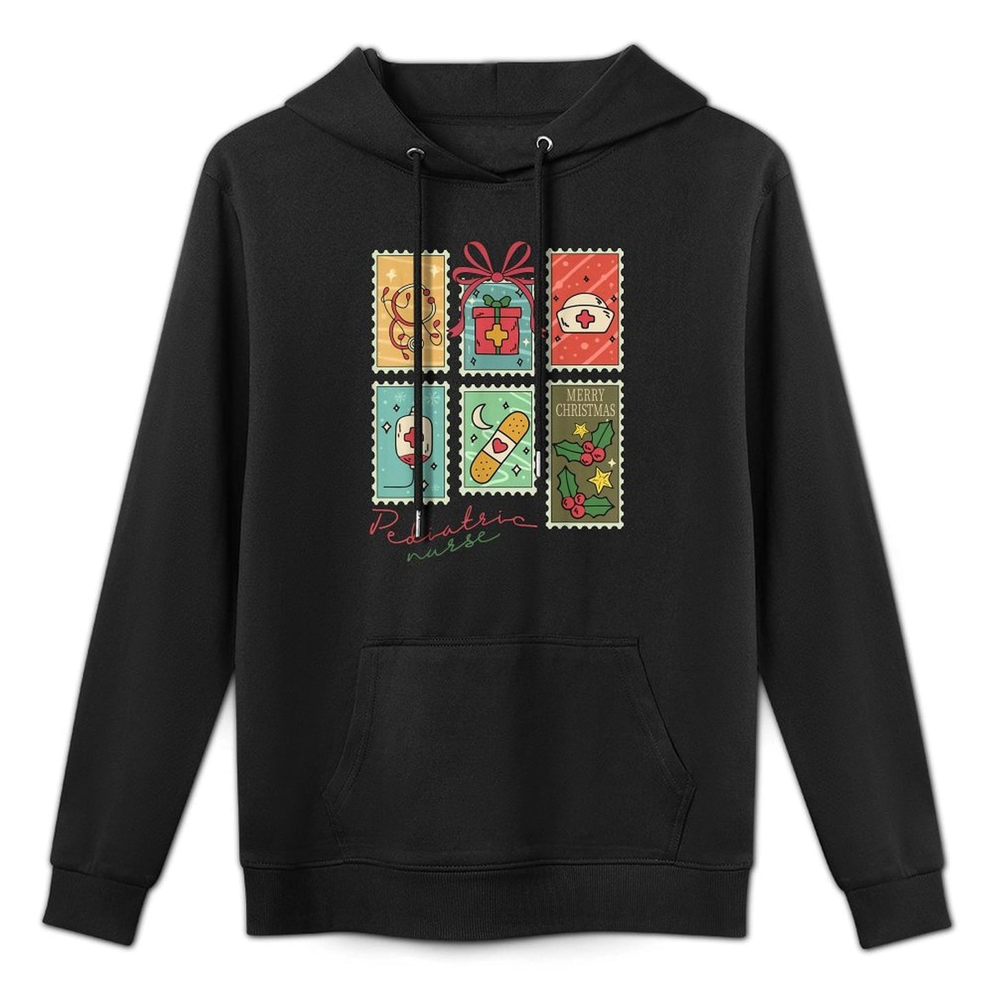Merry Pediatric Emergency Nurse Christmas Retro Groovy All-Day Comfort Hoodie