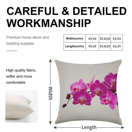 Fuchsia Magenta Linen Throw Pillow Cover