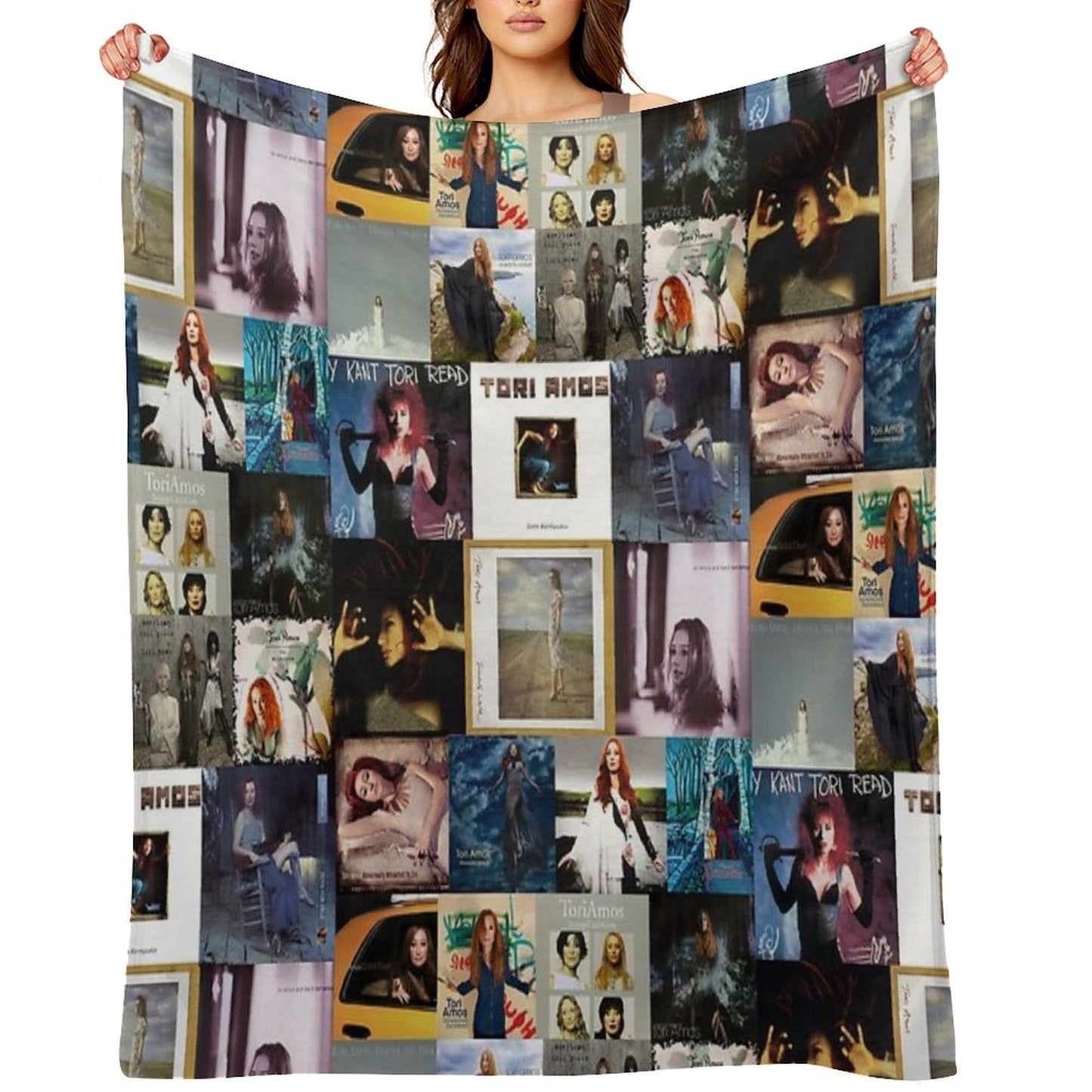 Tori Amos Album Records Collage Collection Print Throw Blanket
