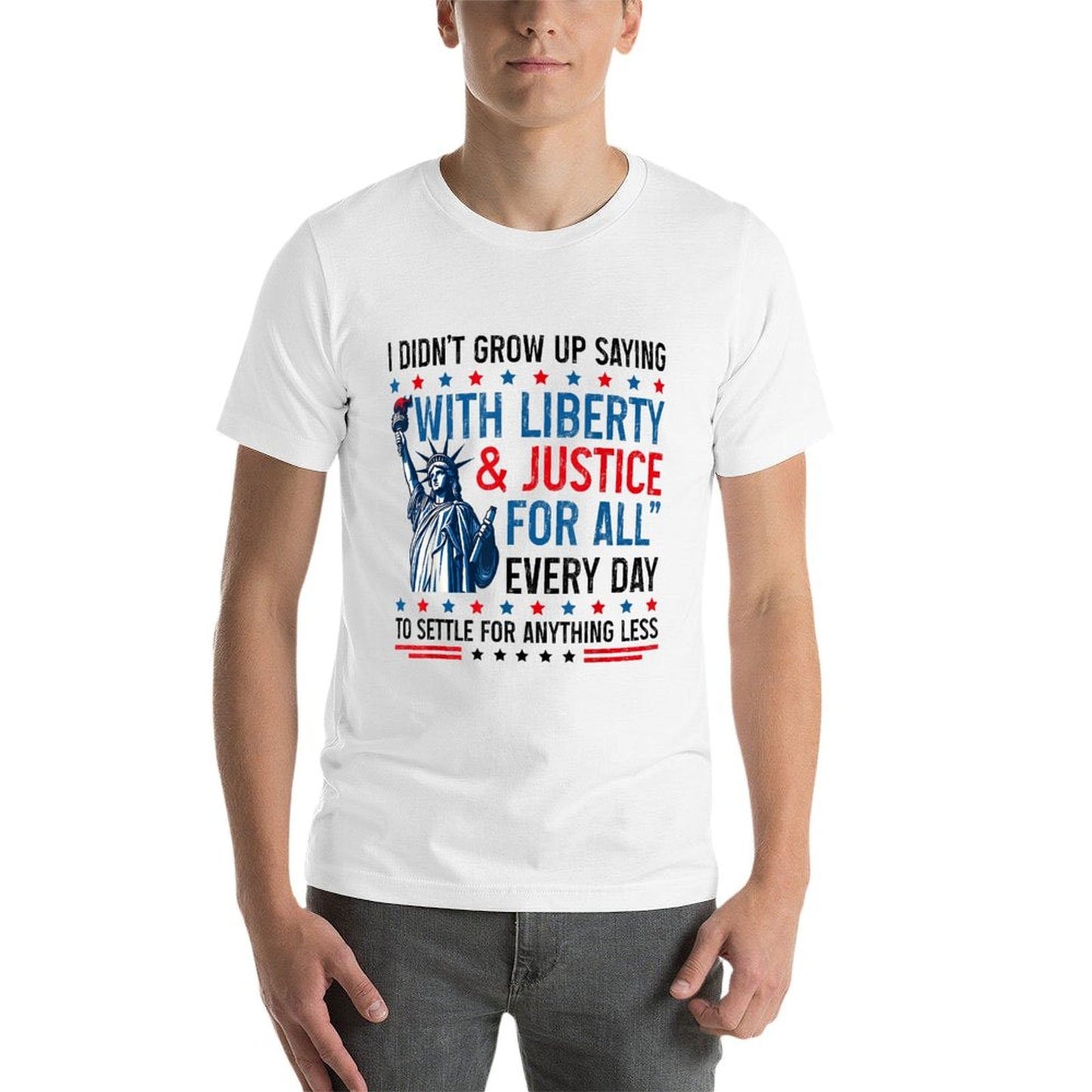 Retro I Didnt Grow Up Saying With Liberty Justice For All Eco-friendly Material T-Shirt