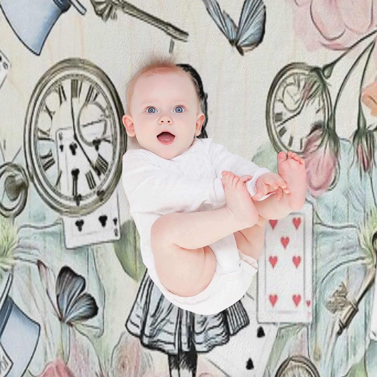 Alice In Wonderland Collage Throw Blanket