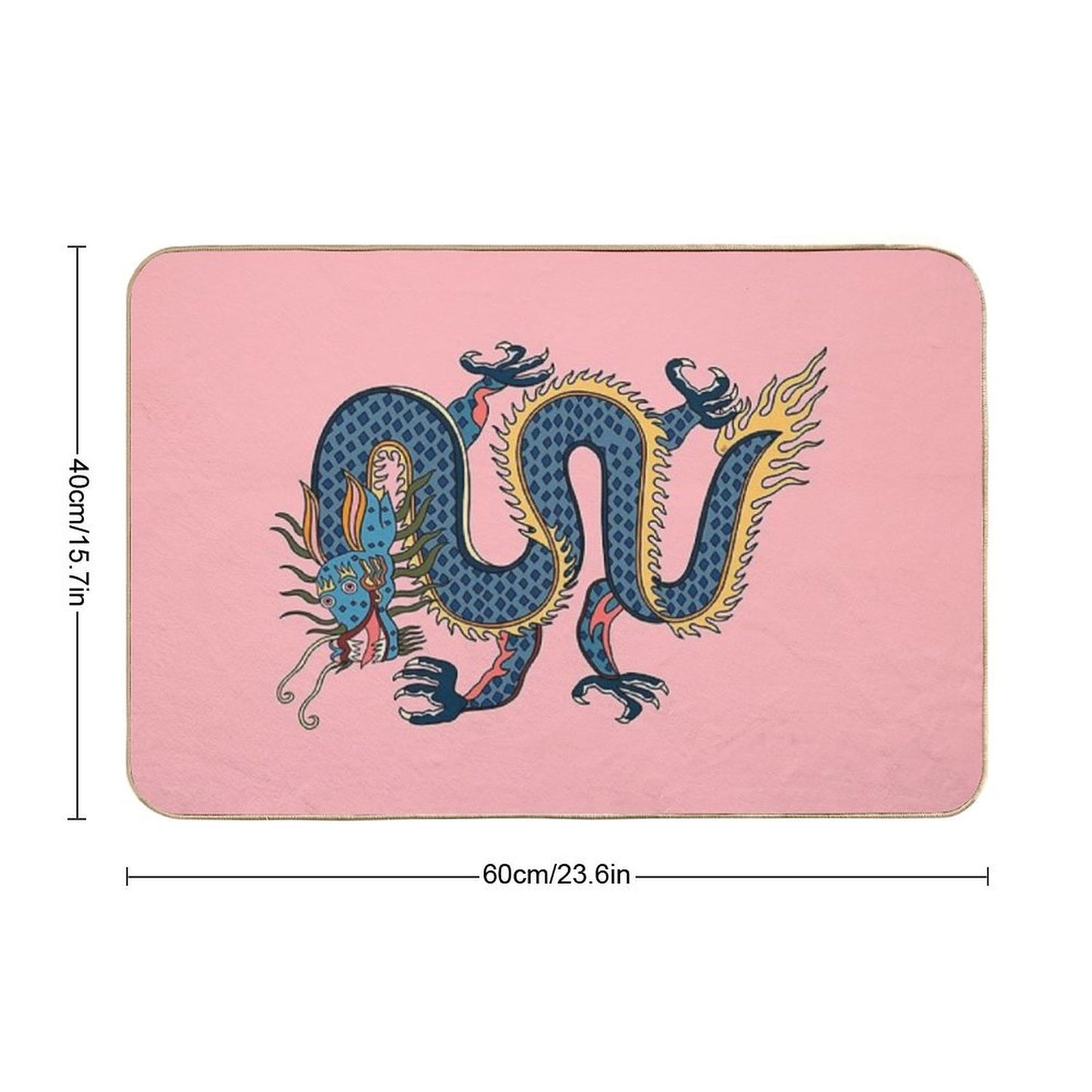 TIBETAN DRAGON RUG-pink Bath Mat