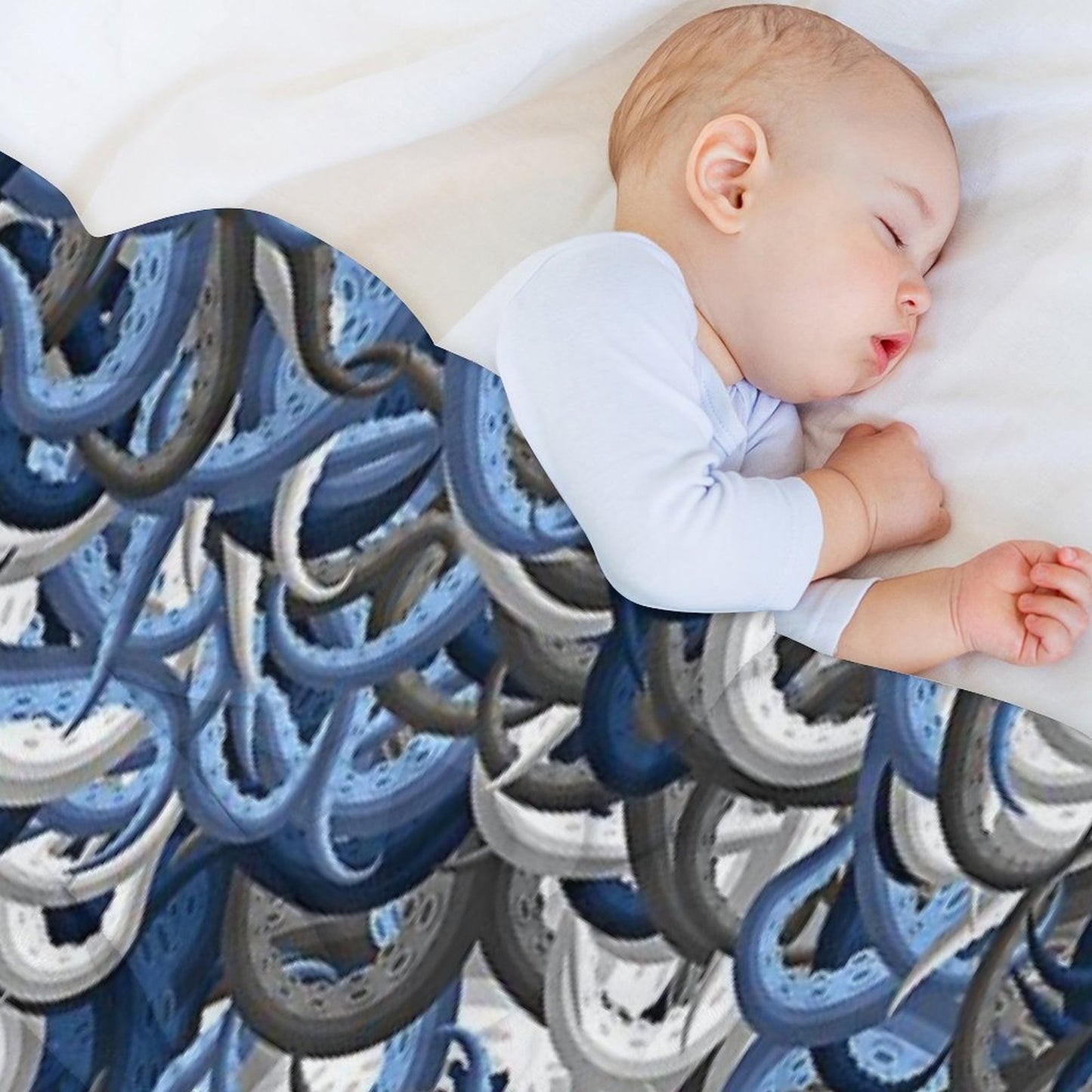 Blue Tentacles Camouflage Throw Blanket