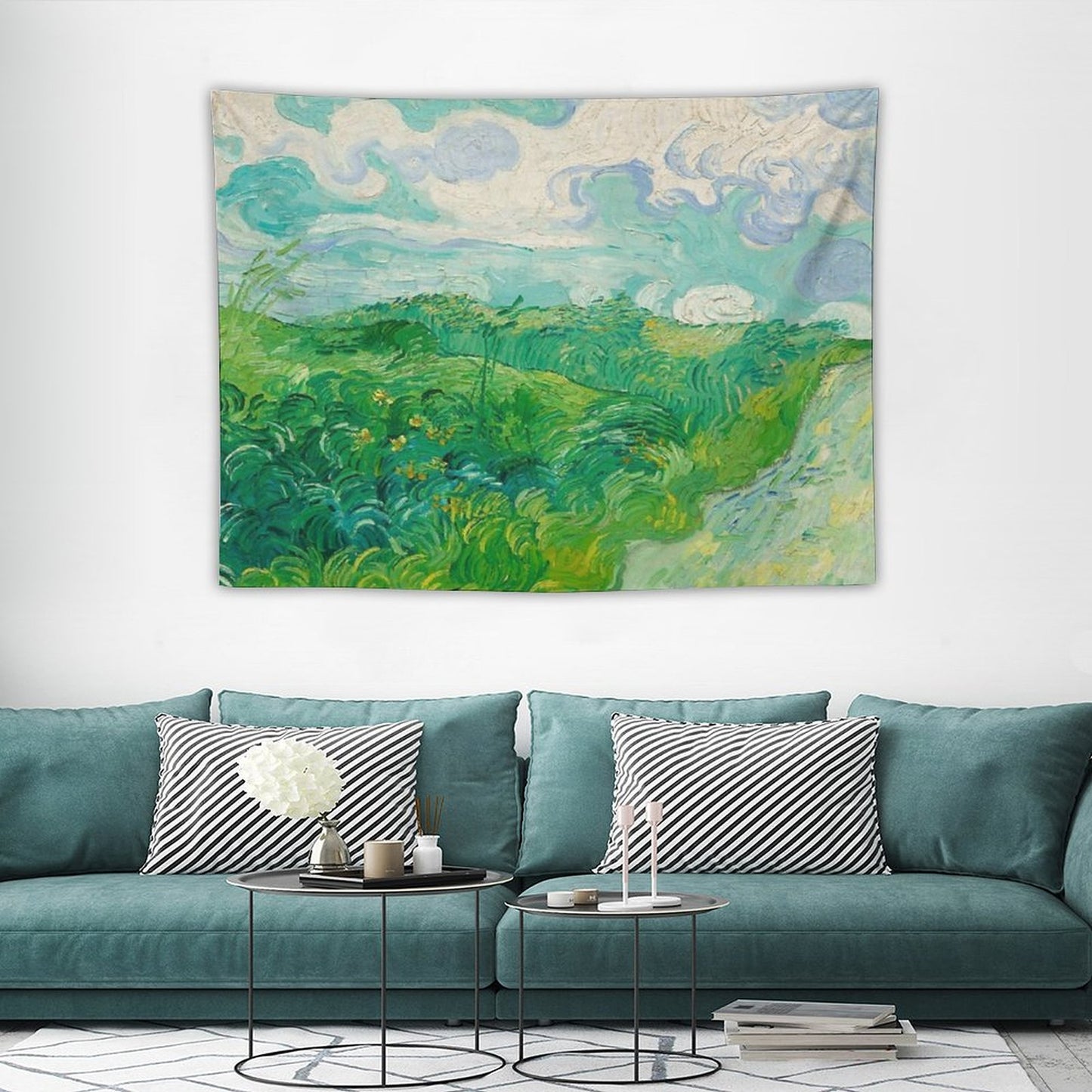 Green Wheat Fields, Auvers, Vincent Van Gogh Tapestry