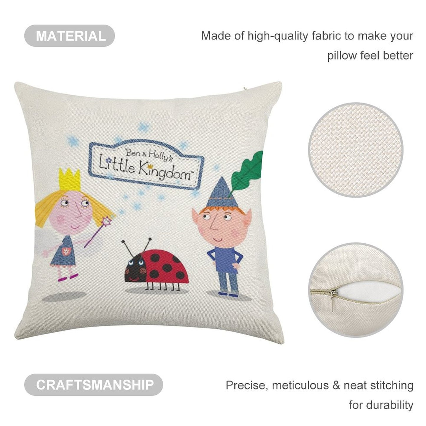 Ben And Holly Linen Throw Pillow Cover