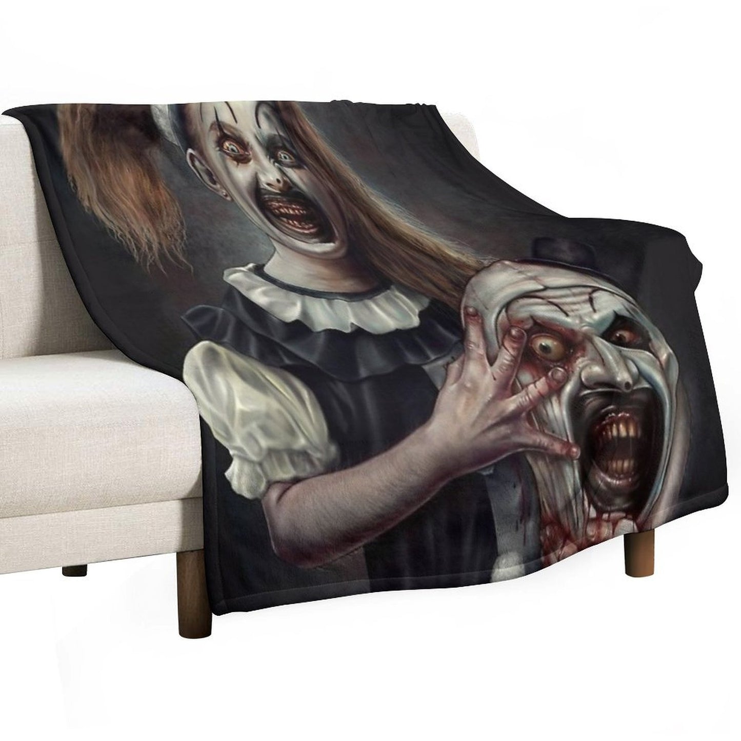 Terrifier 2- The Little Pale Girl Throw Blanket