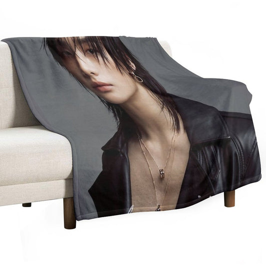 Esquire Hot Hyunjin Stray Kids (스트레이 키즈) IMAGE SKZ Kpop Ot8 Throw Blanket