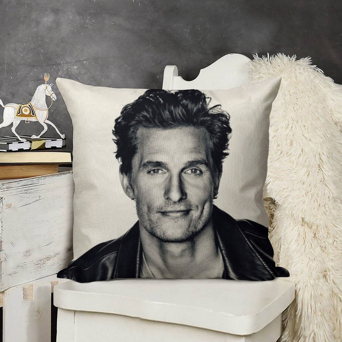 Matthew McConaughey Linen Throw Pillow Cover