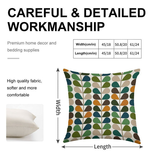 Retro 60s Mid Century Modern Pattern 2 Linen Throw Pillow Cover