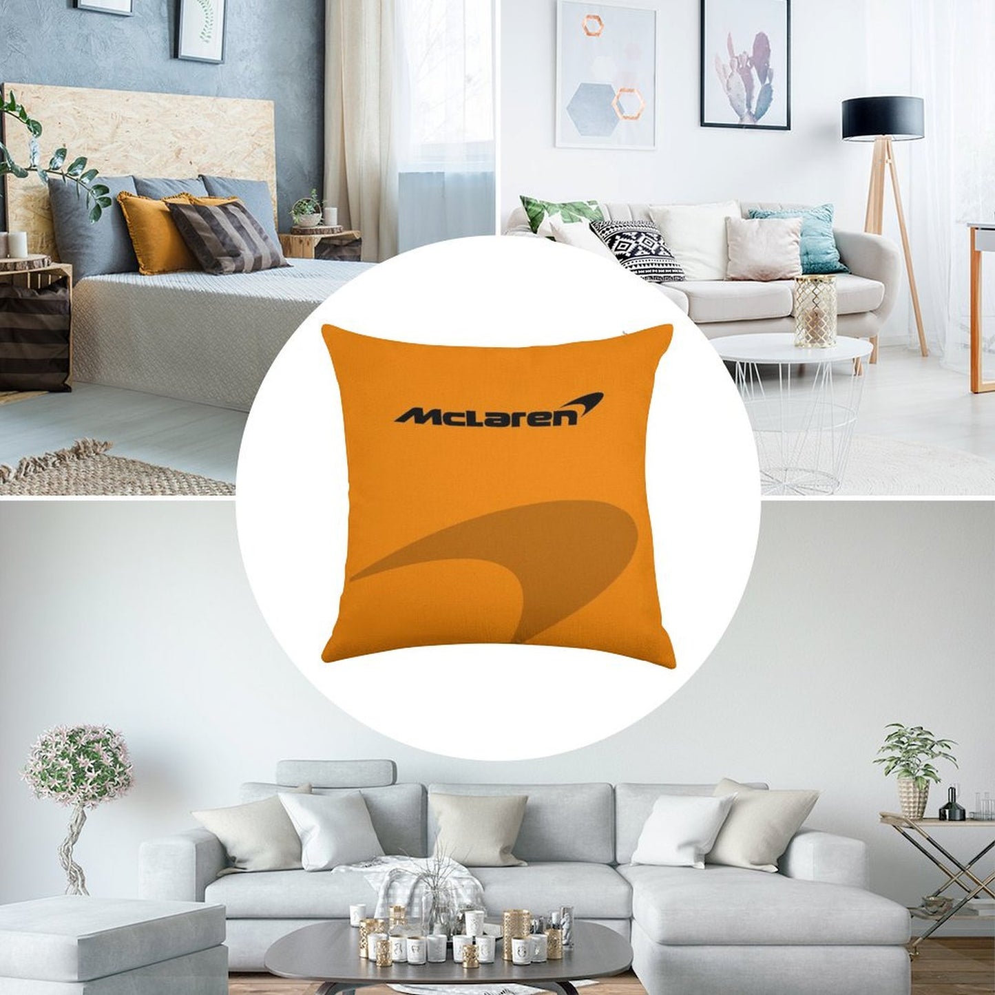 Minimalistic Mclaren Formula 1 Team Inspired Iphone Cover And Samsung Mobile Case Best Gift for F1 Fans Linen Throw Pillow Cover