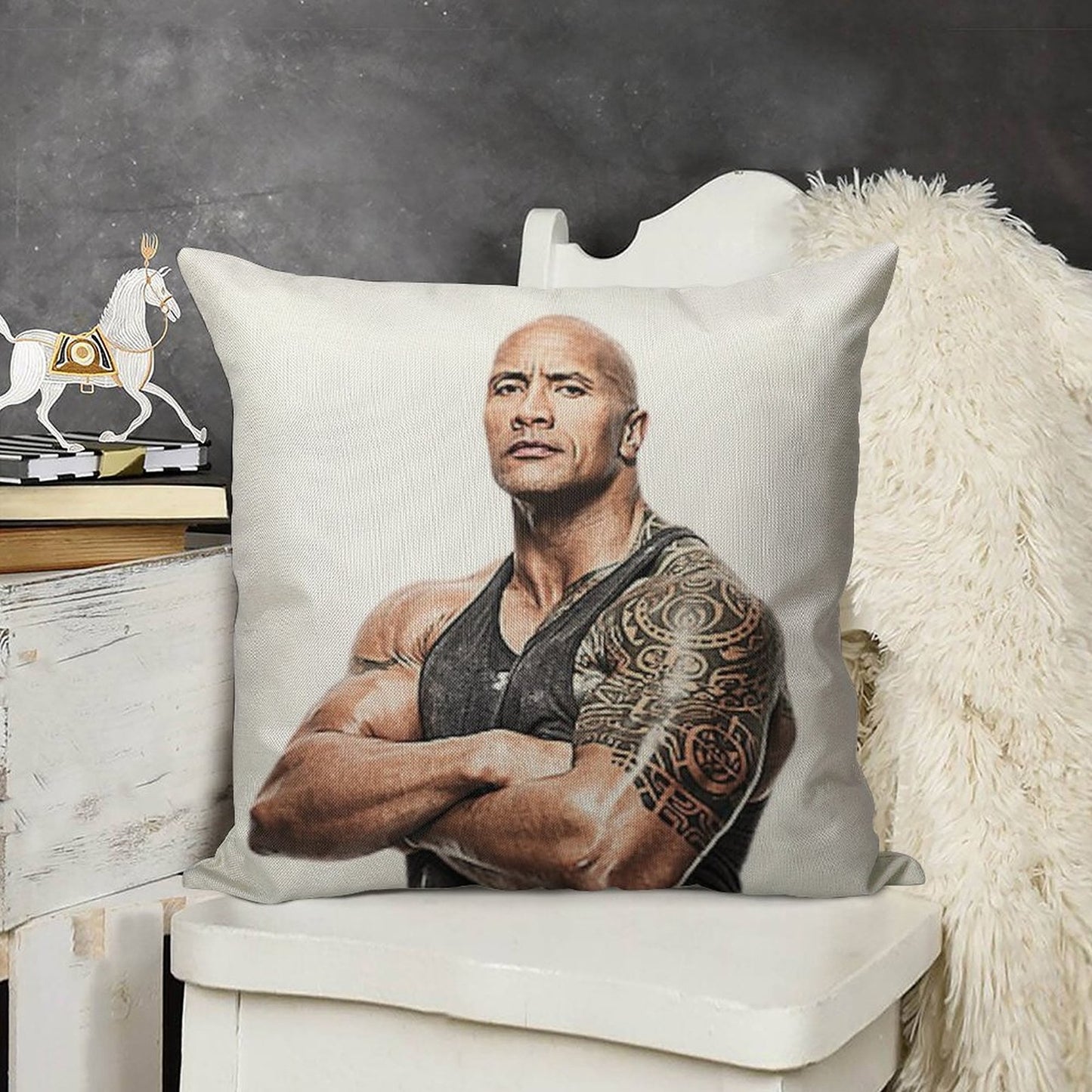 CAN YOU SMELL WHAT THE ROCK IS COOKING Linen Throw Pillow Cover