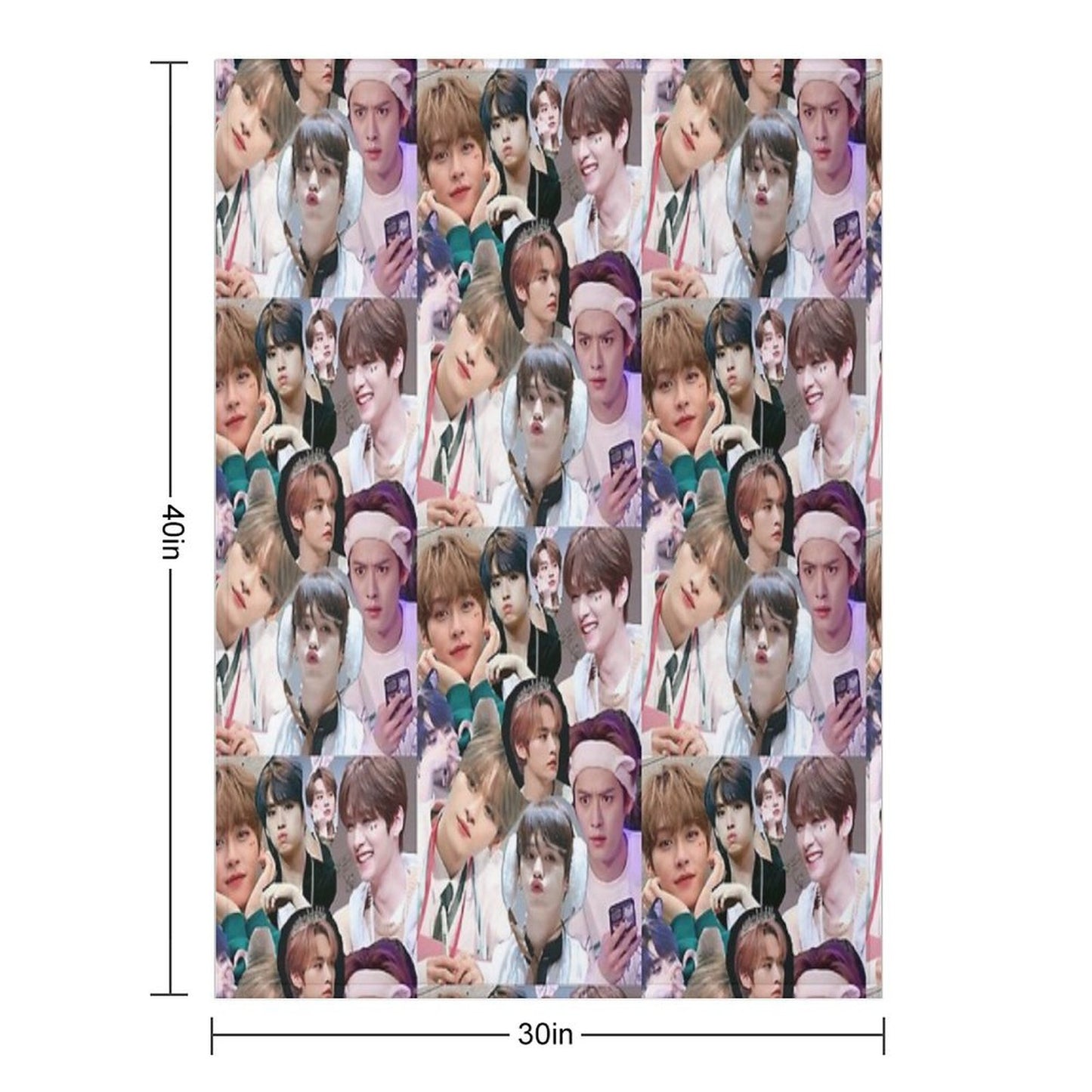 Lee Know Collage Throw Blanket