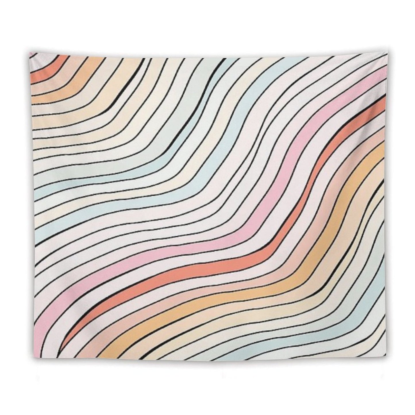 Wavy Summer Aesthetic Tapestry