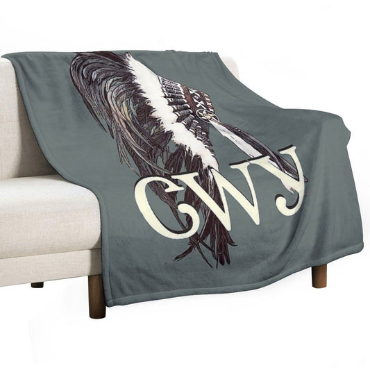 Cherokee (Cherokee Language) Headdress Throw Blanket