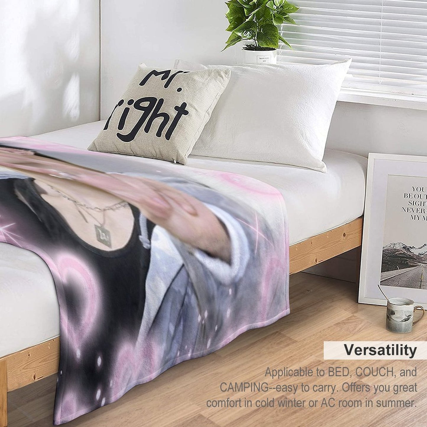 Kpop Enhypen Niki Pink Hearts Throw Blanket