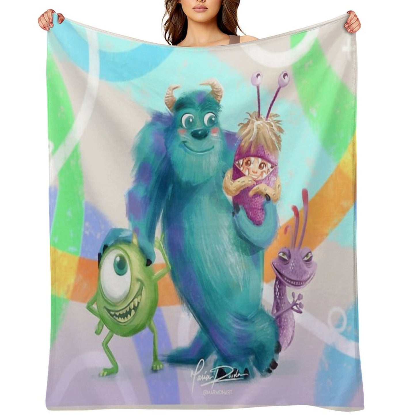 Monsters Inc Fanart Throw Blanket