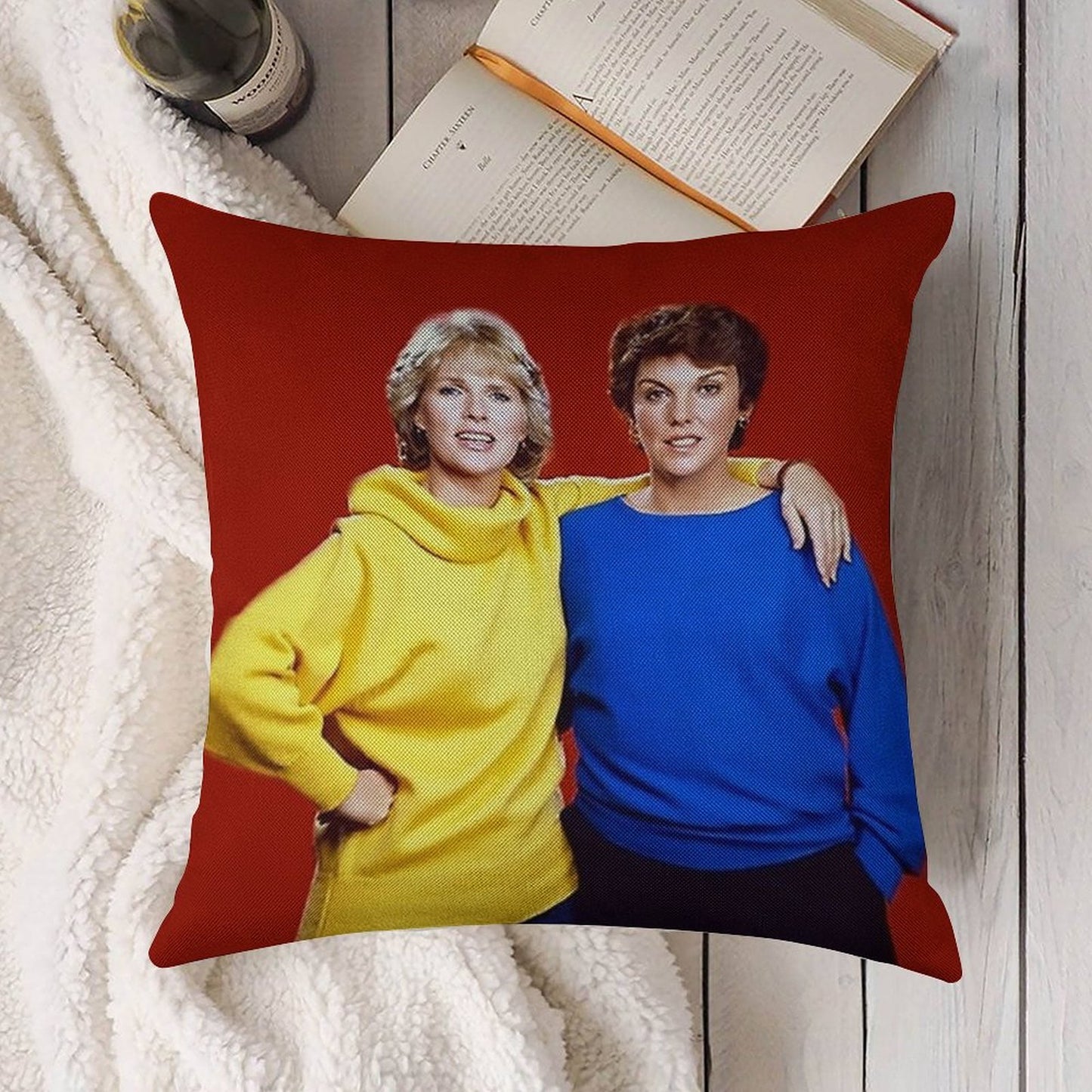 Cagney And Lacey Linen Throw Pillow Cover
