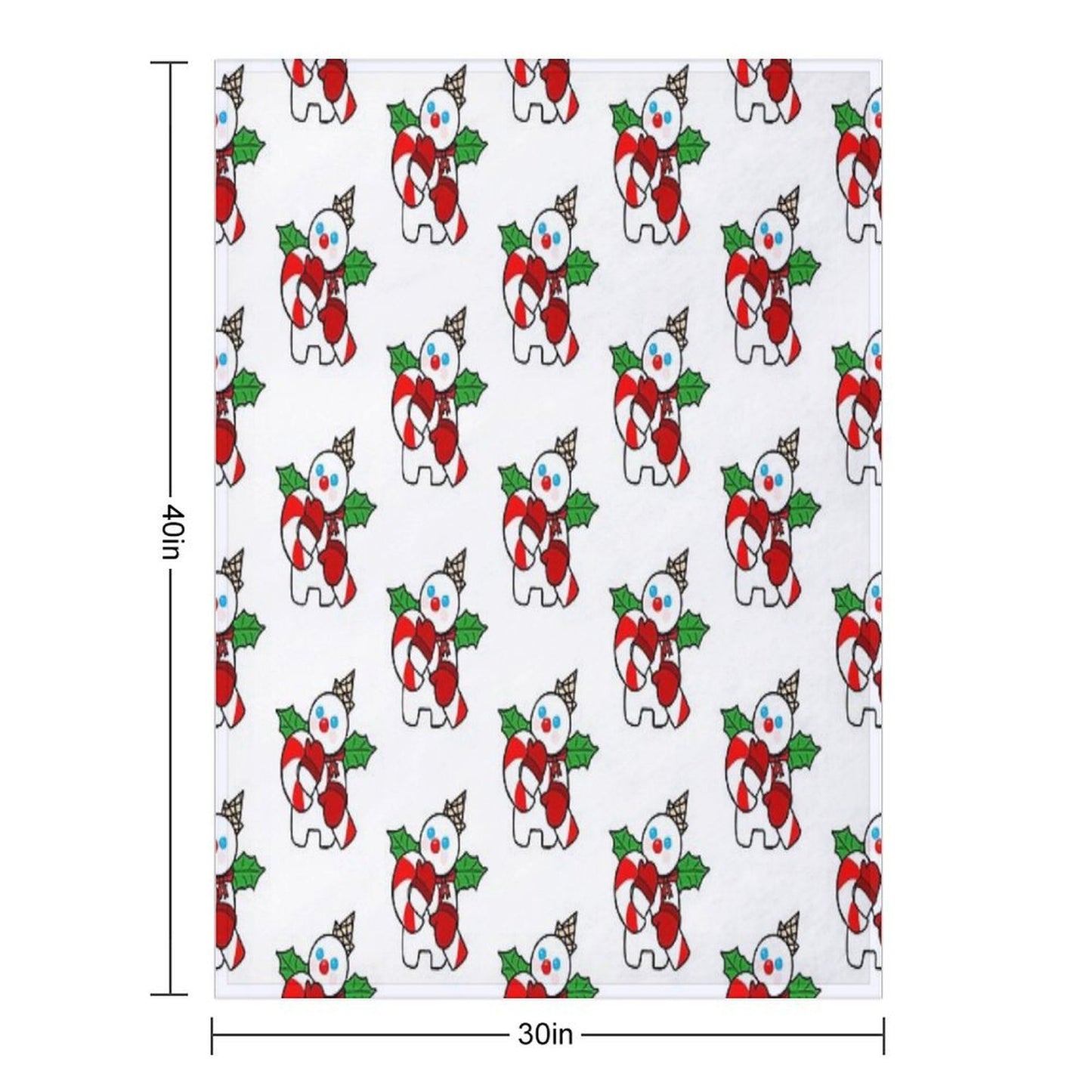 Mr. Bingle with Candy Cane Throw Blanket