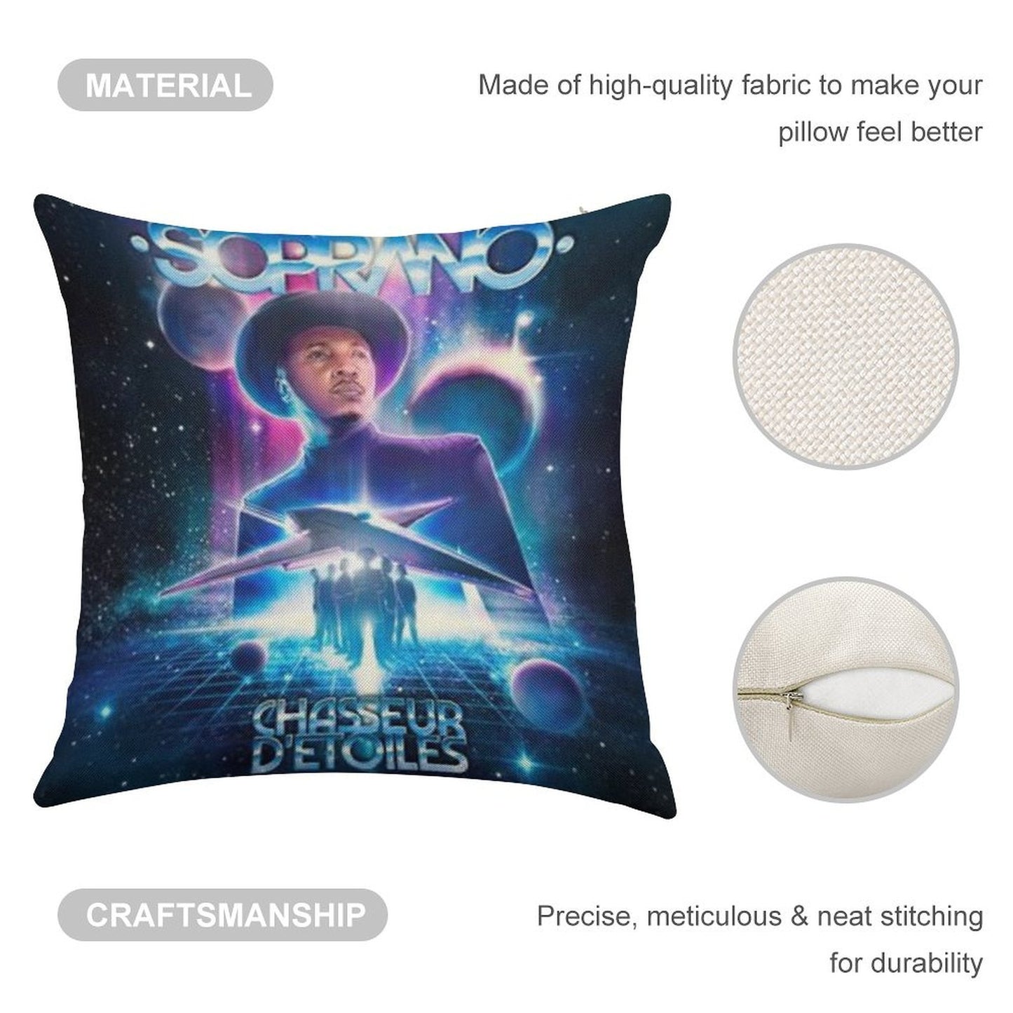 SOPRANO STAR HUNTER Linen Throw Pillow Cover