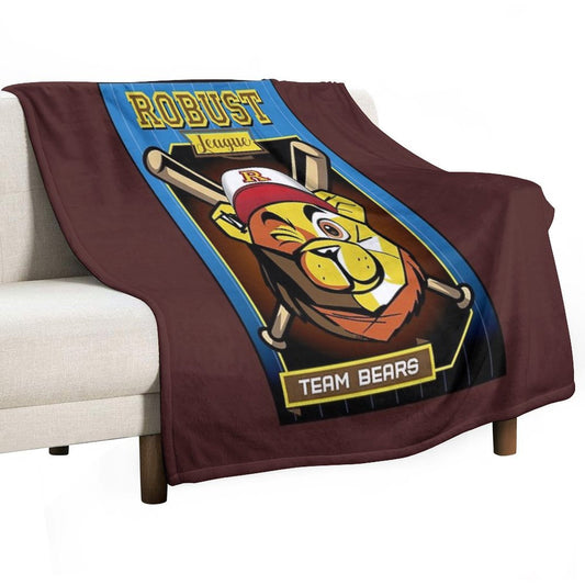 ROBUST BEAR BASEBALL CARD BEARS Throw Blanket
