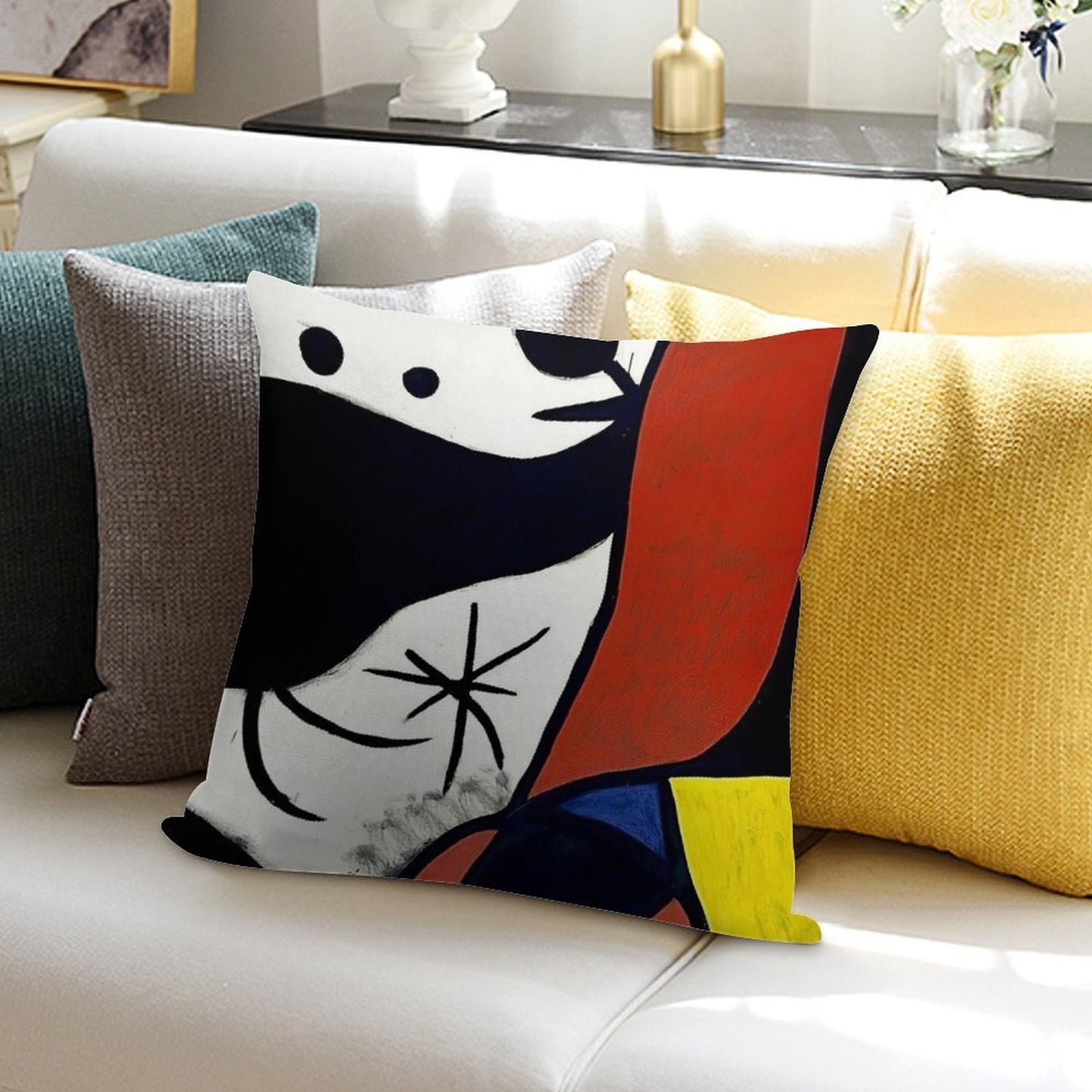 Mirò Art 1 Soft Multiple Sizes Throw Pillow
