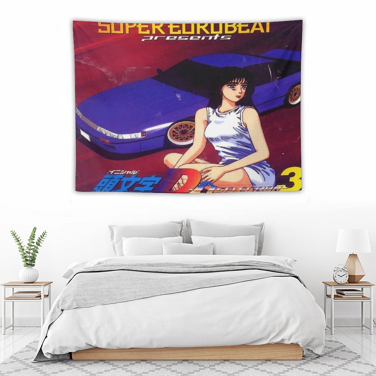 Initial D Mako Super Eurobeat Anime Tapestry