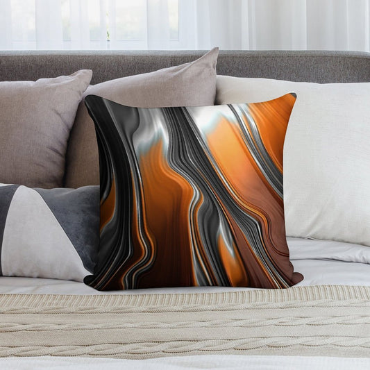 Orange And Black Paint Soft Home Decor Throw Pillow