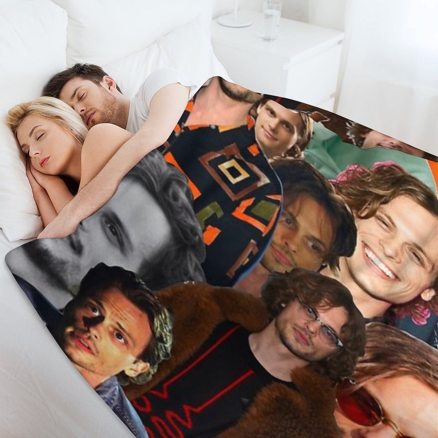 Matthew Gray Gubler Collage Throw Blanket