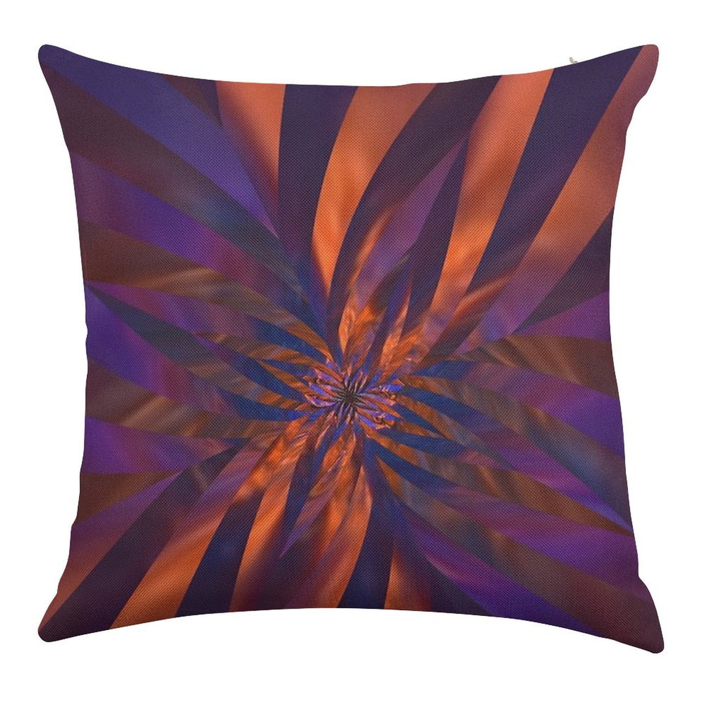 Abstract in Orange And Purple Linen Throw Pillow Cover