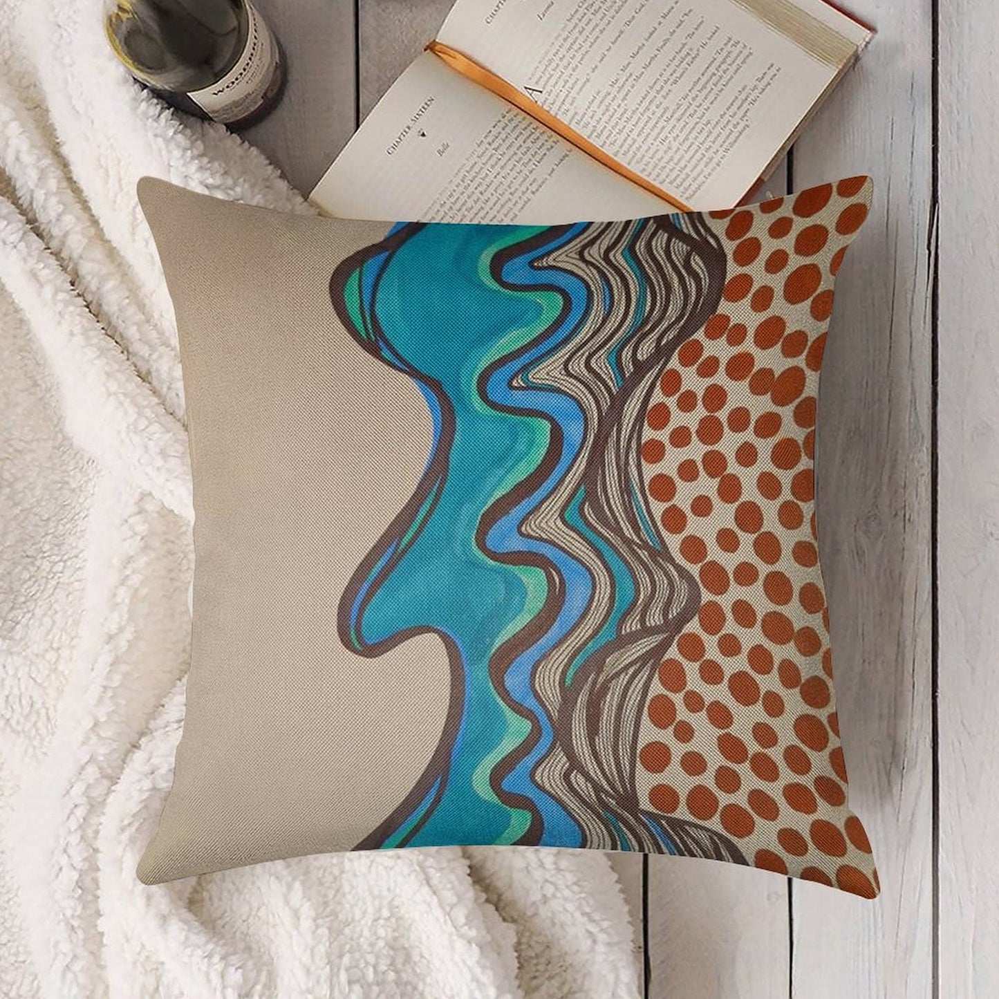 Saltwater Dreaming Linen Throw Pillow Cover