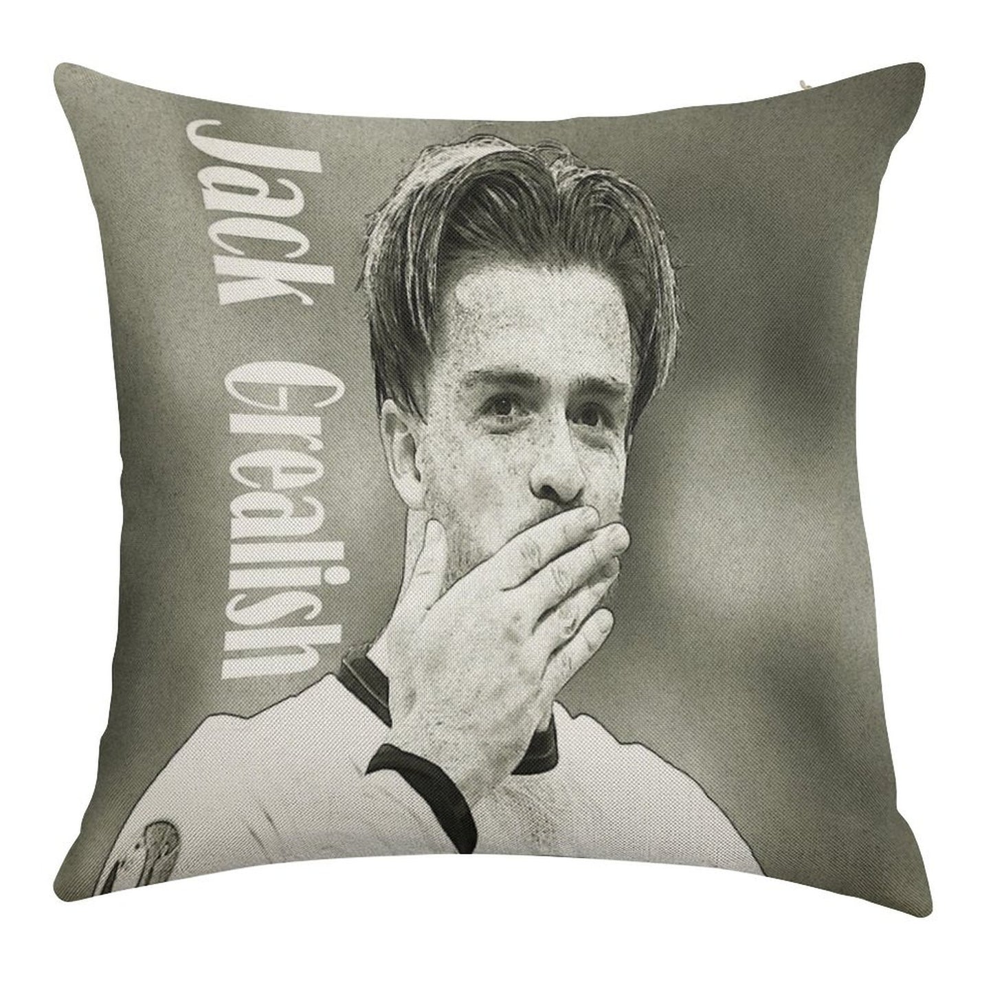 Jack Grealish Linen Throw Pillow Cover