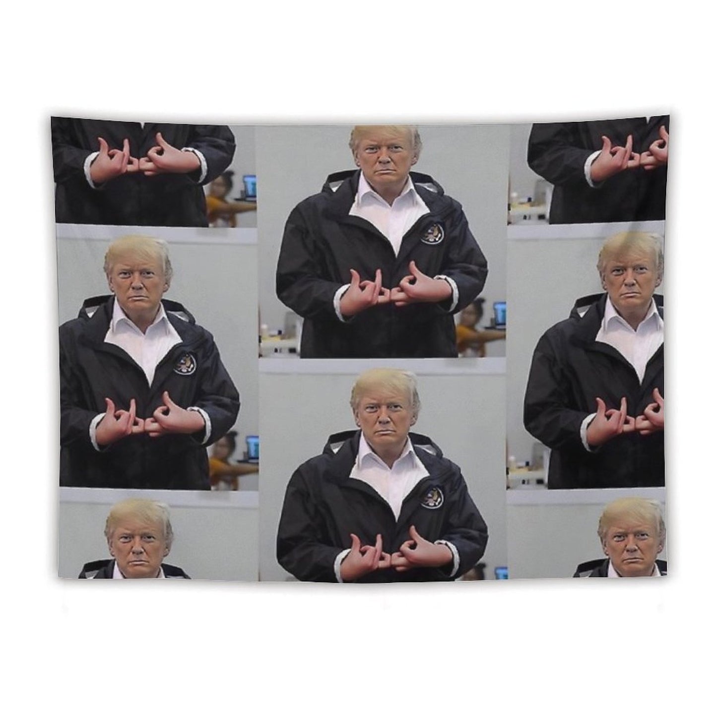 Donald Trump Suwoo Gang Sign Tapestry