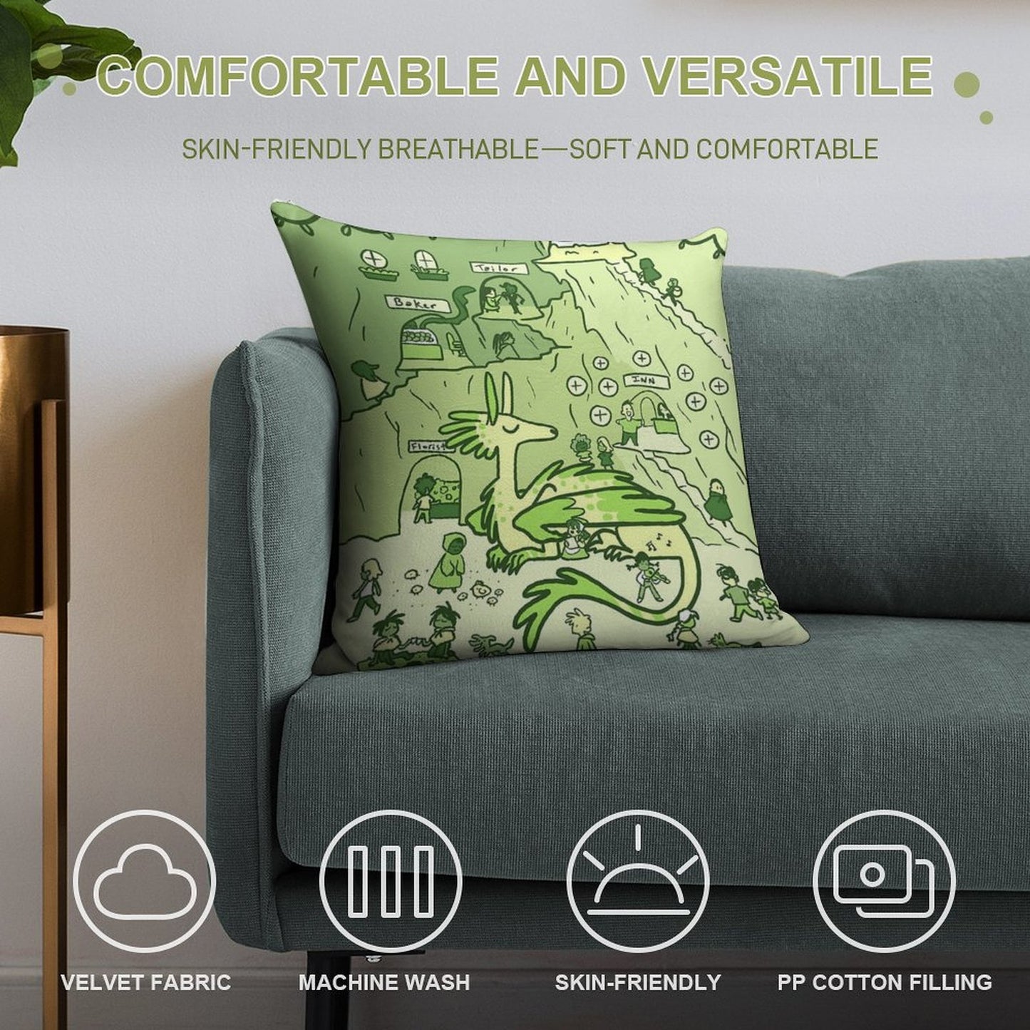The Hoard Soft Luxury Feel Throw Pillow