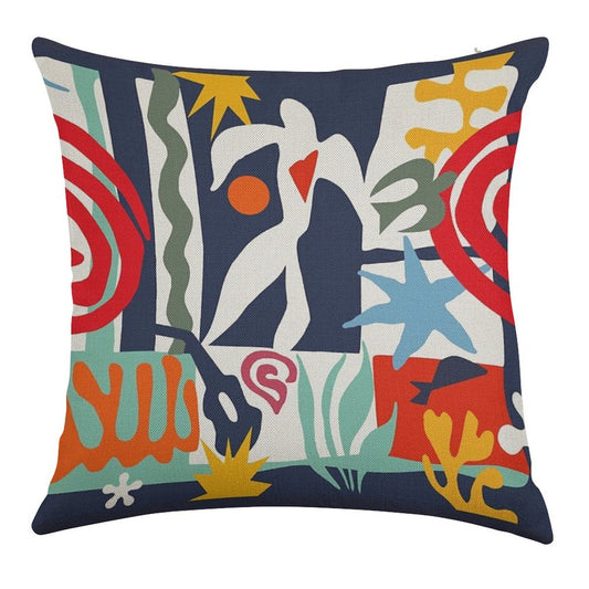 Inspired by Matisse Linen Throw Pillow Cover