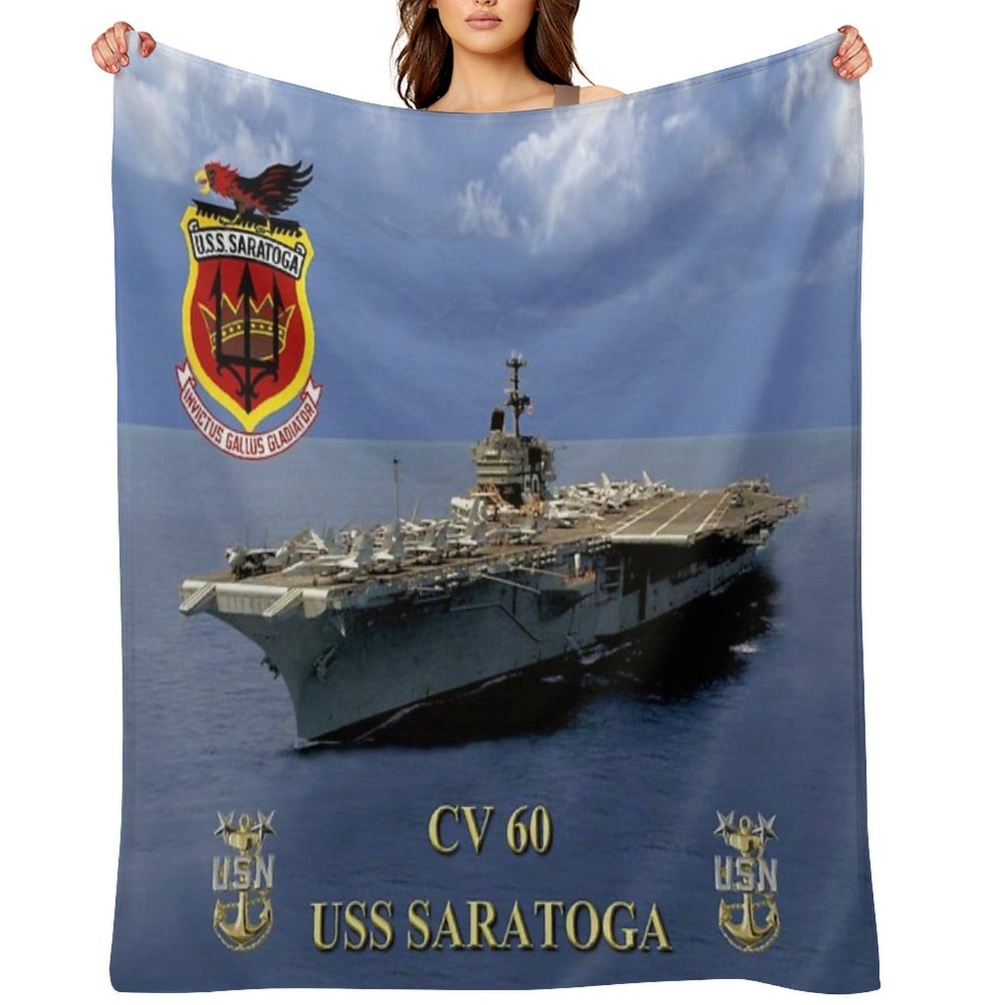 CV-60 USS Saratoga Throw Blanket