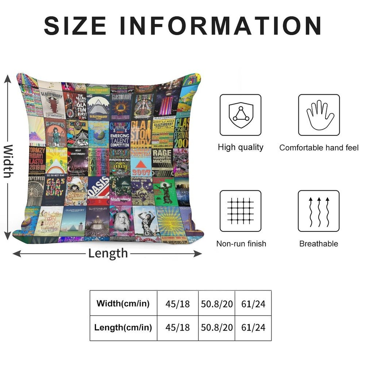 Glastonbury Festival Soft Home Decor Throw Pillow