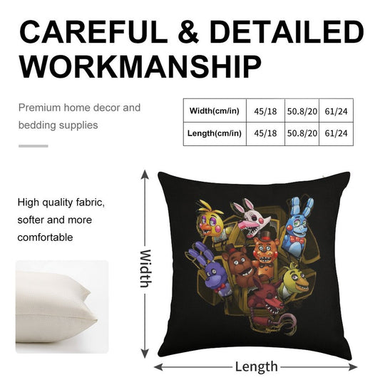Five Nights at Freddy's 2 Linen Throw Pillow Cover