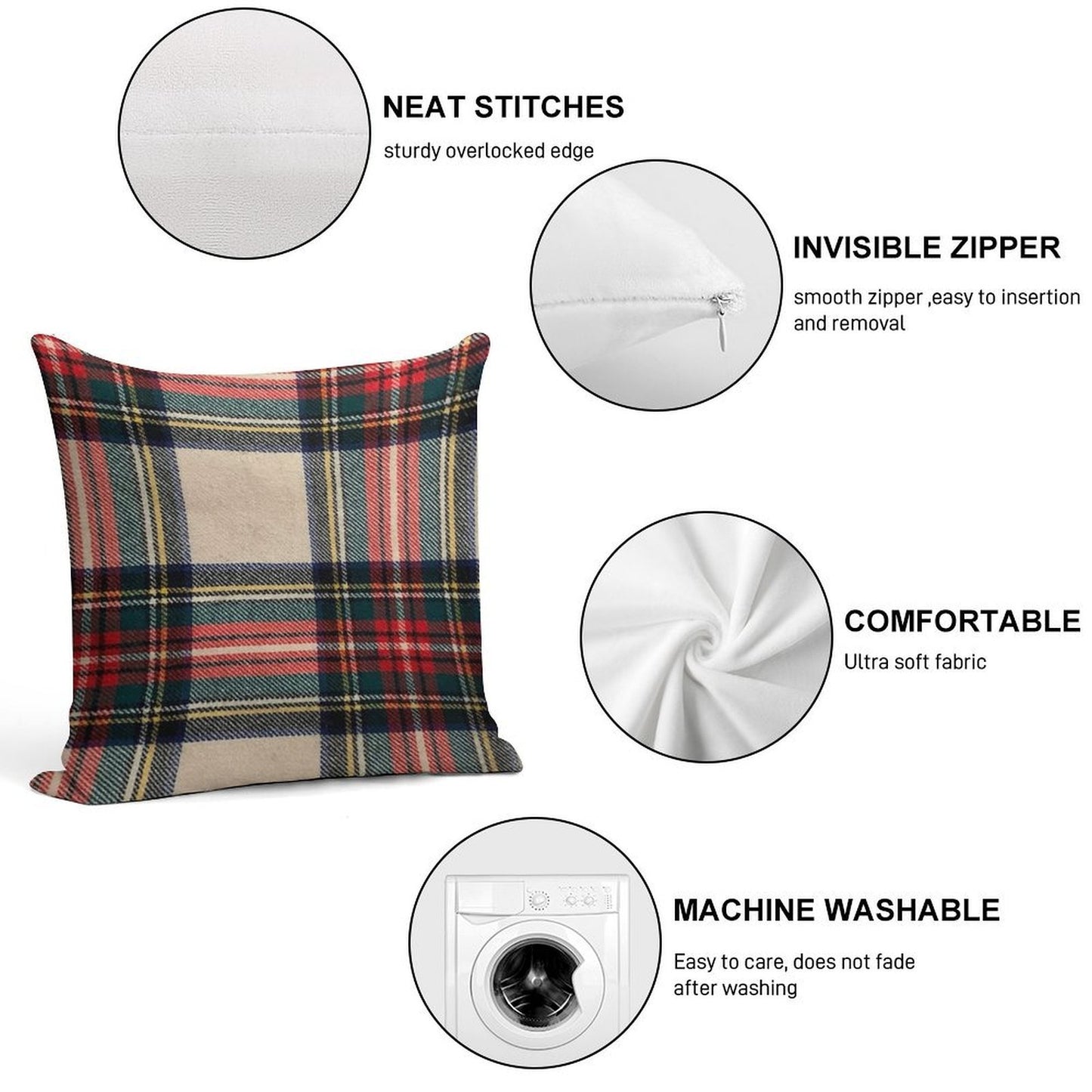 Stewart Dress Tartan - Pattern Soft Ultra-Soft Texture Throw Pillow