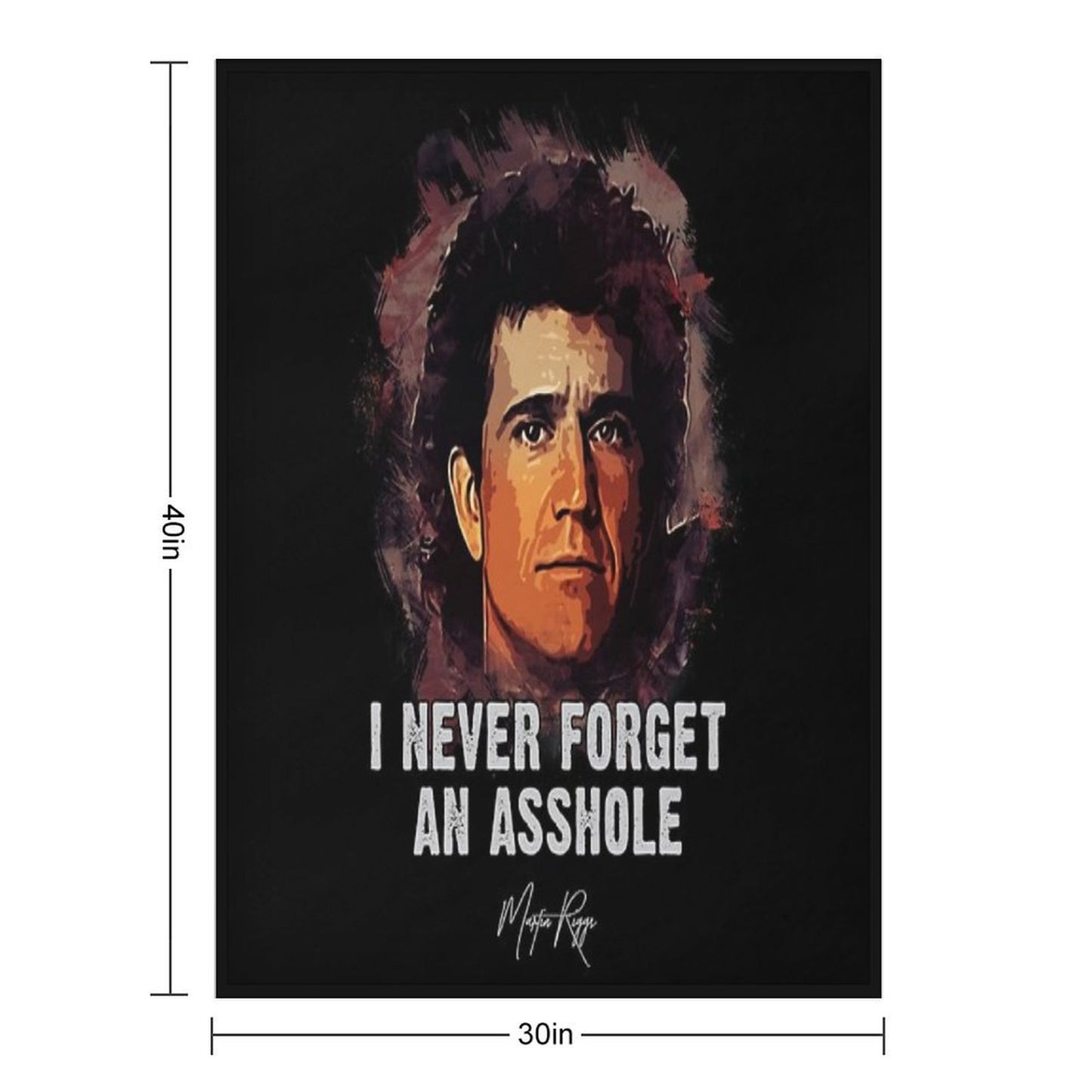 Mel Gibson As Martin Riggs Throw Blanket