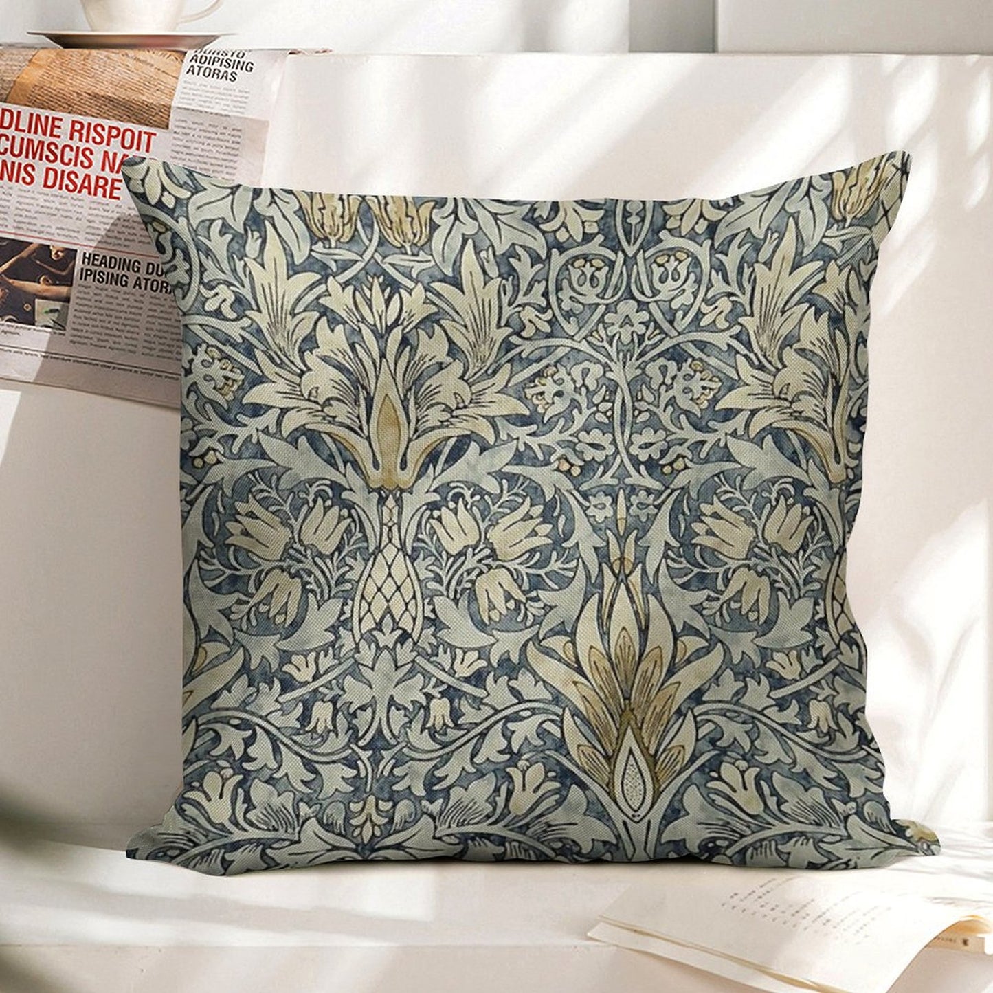 William Morris Snakeshead Pattern Linen Throw Pillow Cover