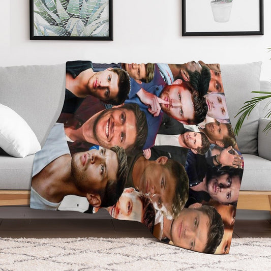 Jensen Ackles Photo Collage Throw Blanket