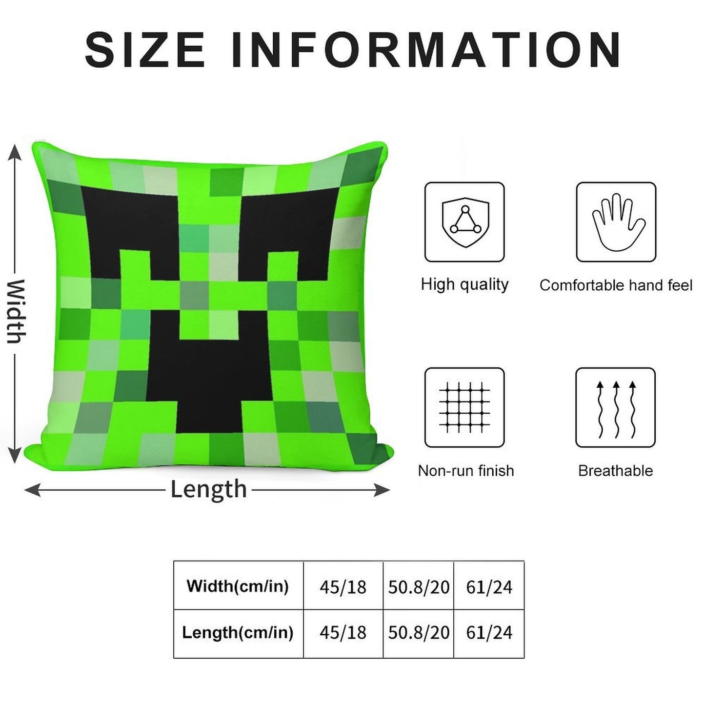 Kawaii Creeper Soft Bedroom Essential Throw Pillow