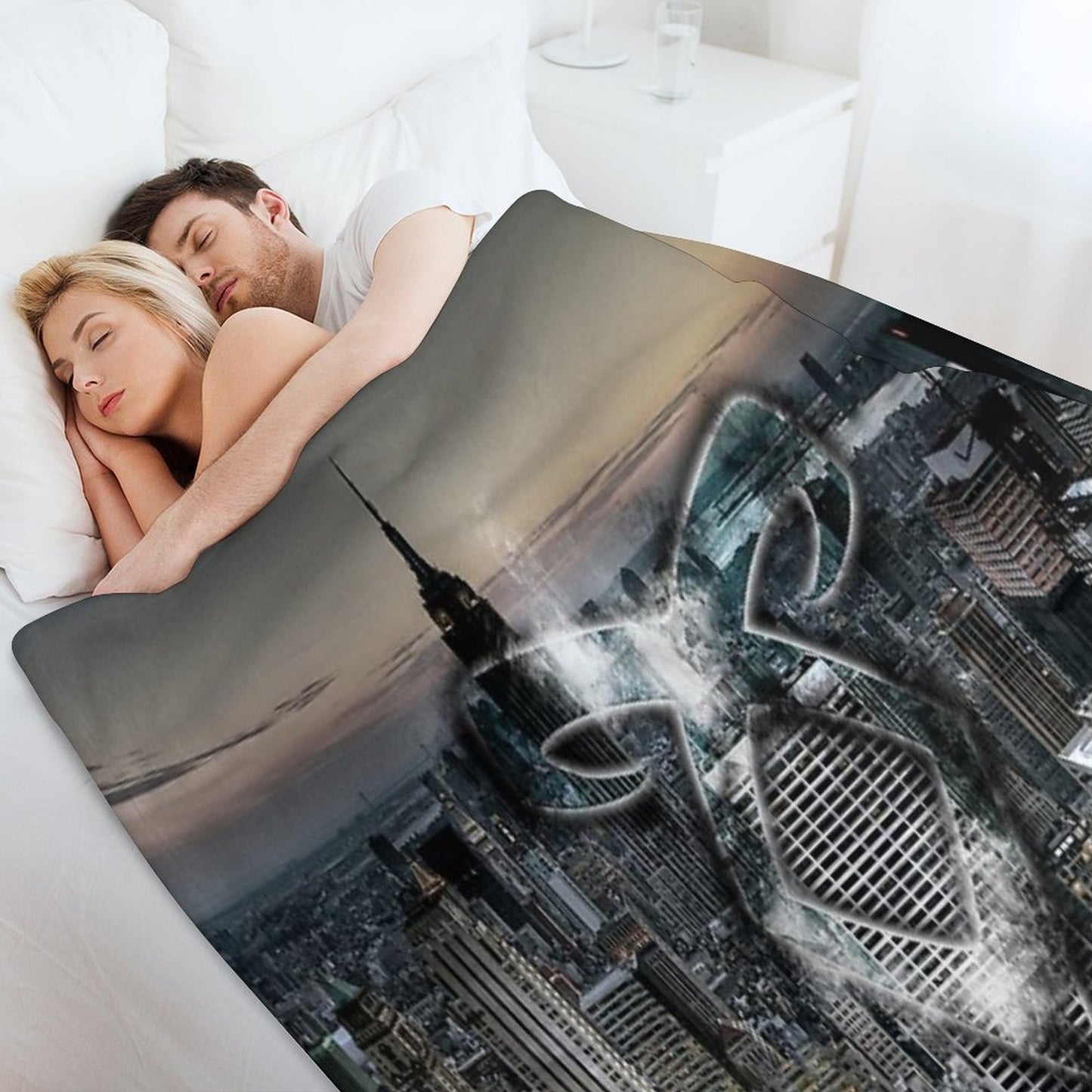 Angelic Rune NYC City-Scape Throw Blanket